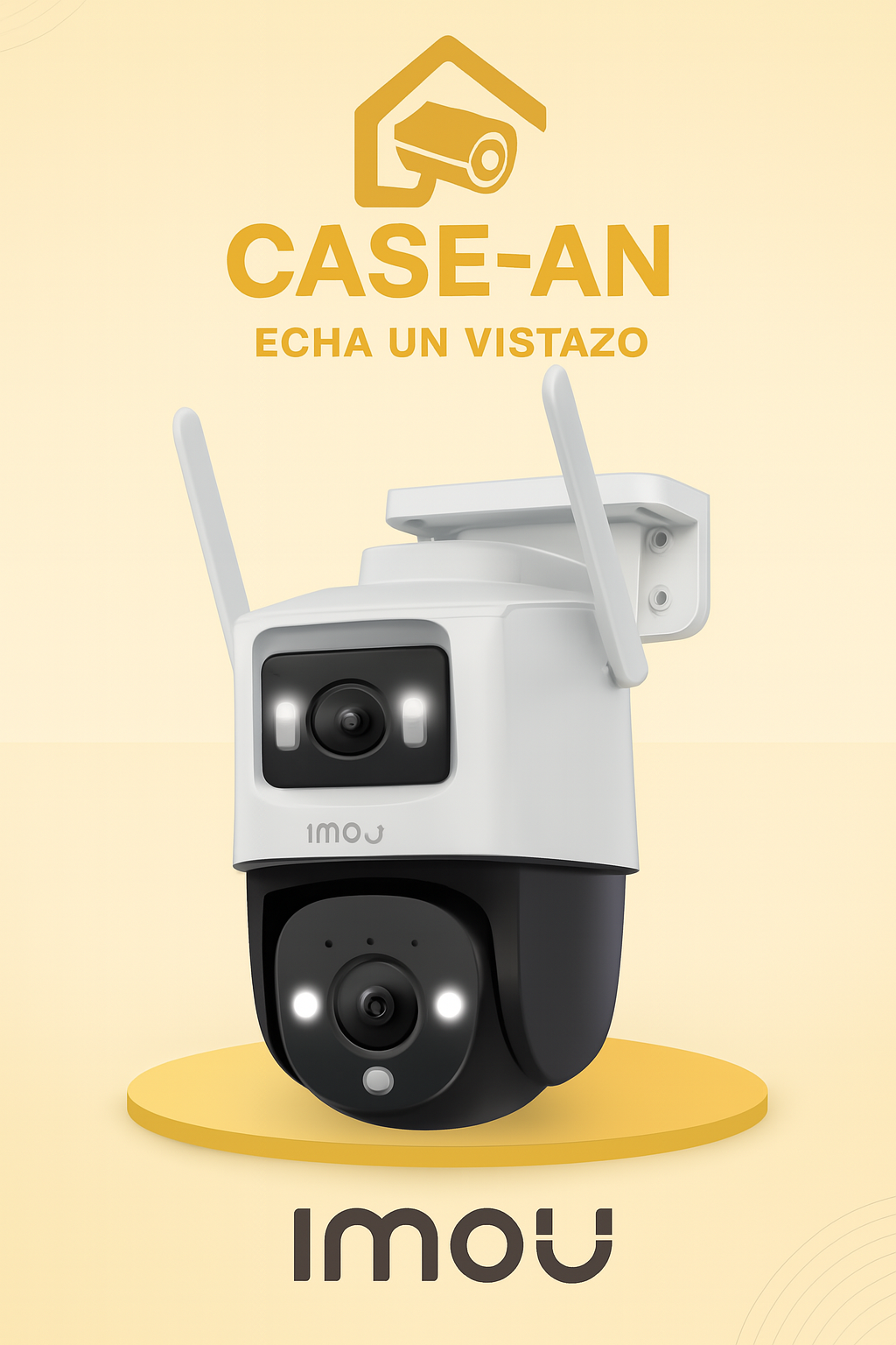 Cámara IP PT Dual Wifi Full Color con lente Fijo de 5 Megapixeles + Lente PT 5 Megapixeles.