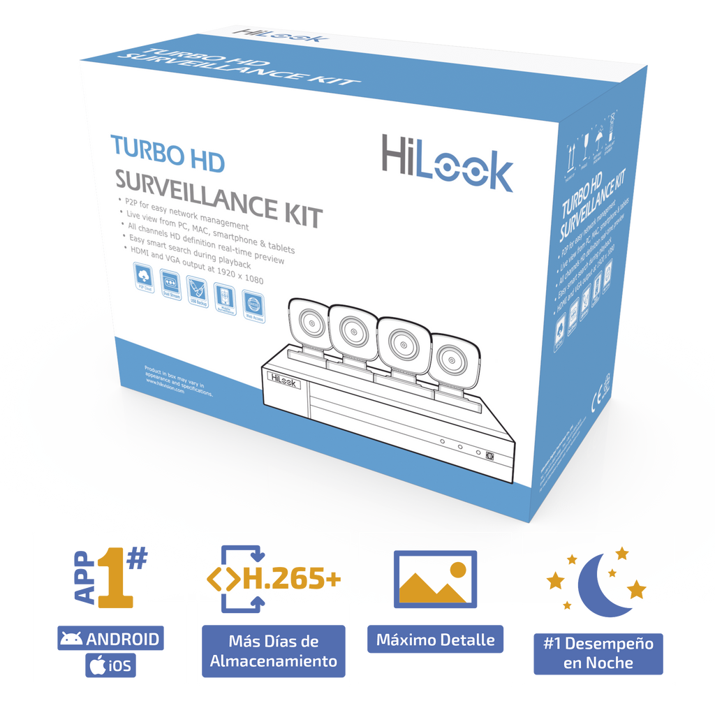 KIT 4 CAMARAS 2 MEGAPIXELES HILOOK